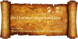 Hollender Konstantina névjegykártya